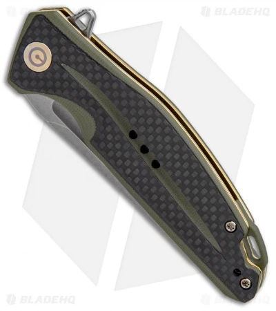 CIVIVI Statera Flipper Liner Lock Knife OD Green Carbon Fiber (3.5" SW) C901B 2 CIVIVI Statera Flipper Liner Lock Knife OD Green Carbon Fiber (3.5" SW) C901B - Image 2