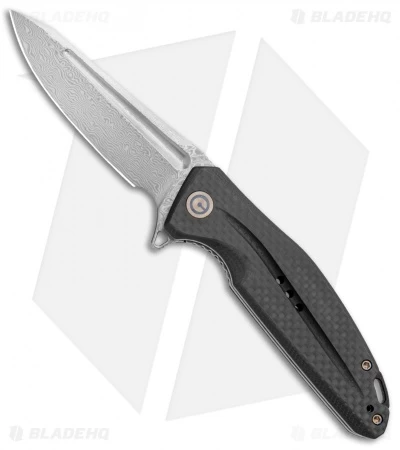 CIVIVI Statera Flipper Liner Lock Knife Black G10/Carbon Fiber (3.5" Damascus) 1 CIVIVI Statera Flipper Liner Lock Knife Black G10/Carbon Fiber (3.5" Damascus)