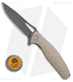 CIVIVI Wyvern Folding Flipper Knife Tan FRN (3.5" Black) -CIVIVI Shop CIVIVI Wyvern Folding Flipper Knife Tan FRN 3.5 Black C902F BHQ 115285 LS Bottlecap