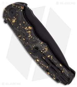 CIVIVI Praxis Flipper Liner Lock Knife Shredded Gold CF (3.75" Black SW) C803J -CIVIVI Shop Civivi Praxis FLLK Shredded Gold CF 3in Black SW BHQ 151797 td side