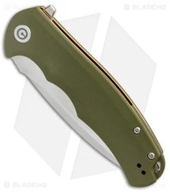 CIVIVI Praxis Flipper Liner Lock Knife OD Green G-10 (3.75" Satin) C803A -CIVIVI Shop Civivi Praxis OD Green G10 satin BHQ 87970 er spine