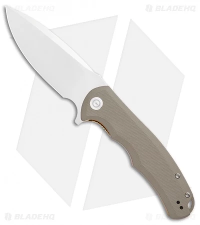 CIVIVI Praxis Flipper Liner Lock Knife Tan G-10 (3.75" Satin) C803B 1 CIVIVI Praxis Flipper Liner Lock Knife Tan G-10 (3.75" Satin) C803B